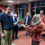 Worcester team captain receives cup from Laurence Wheatley