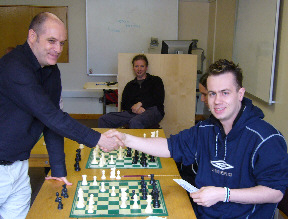 Andy Moore concedes to Keith Arkell. Picture Ray Collett